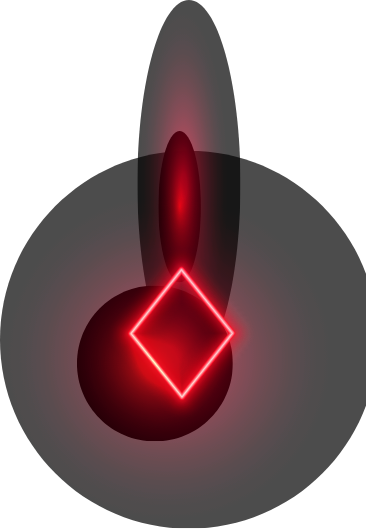Red diamond with glow effect