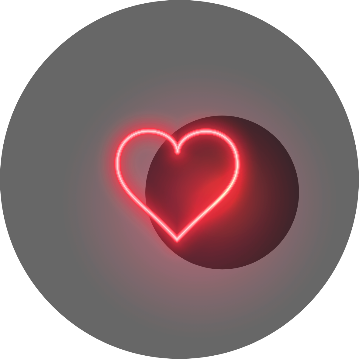 Big glowing heart shape